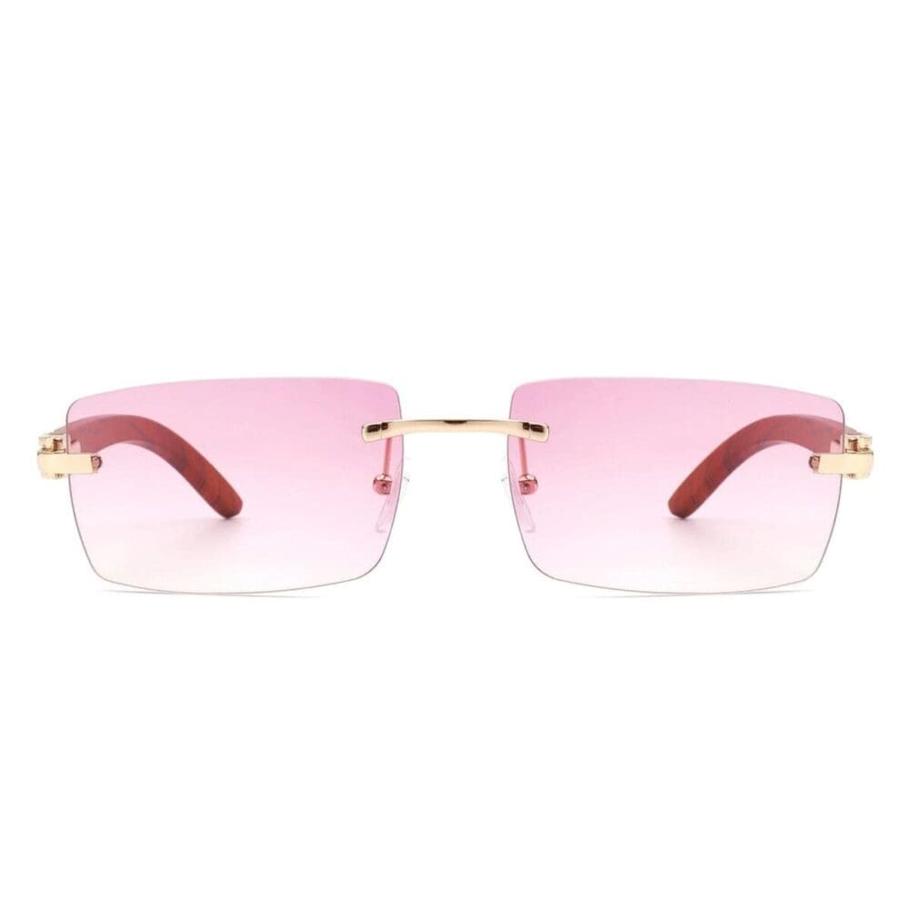 Cramilo Eyewear Oceanize Rectangle Rimless Retro Tinted Sunglasses 9