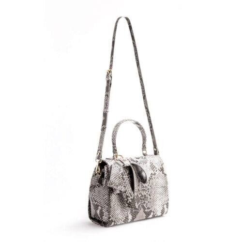 Gunas New York Cottontail Black White Snake Texture Crossbody Bag 3