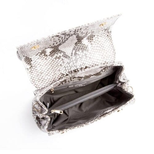 Gunas New York Cottontail Black White Snake Texture Crossbody Bag 4