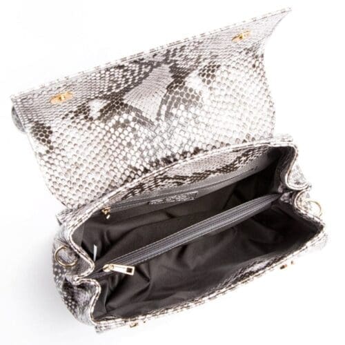 Gunas New York Cottontail Black White Snake Texture Crossbody Bag 5