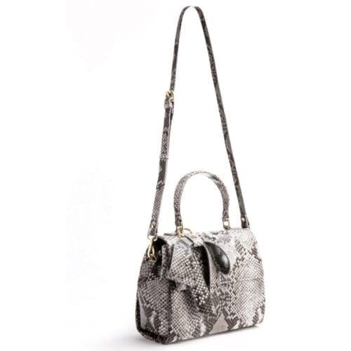 Gunas New York Cottontail Black White Snake Texture Crossbody Bag 6