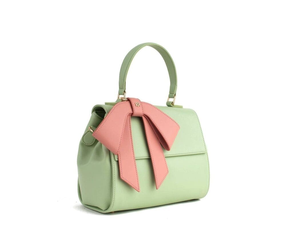Gunas New York Cottontail Mint Light Pink Vegan Leather Bag 2