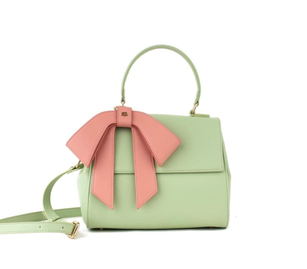 Gunas New York Cottontail Mint Light Pink Vegan Leather Bag 3