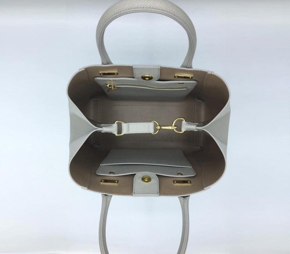 Gunas New York Jane Grey Vegan Leather Top Handle Bag 11