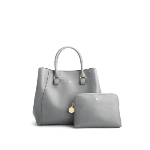 Gunas New York Jane Grey Vegan Leather Top Handle Bag