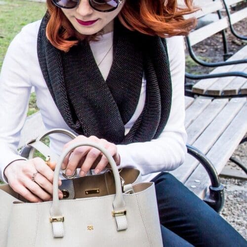 Gunas New York Jane Grey Vegan Leather Top Handle Bag 9