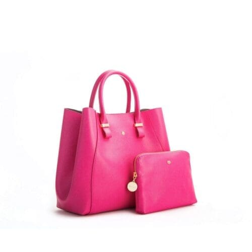 Gunas New York Jane Hot Pink Vegan Leather Shoulder Bag 2