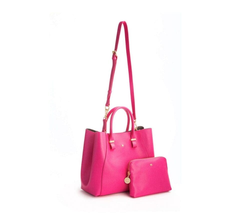 Gunas New York Jane Hot Pink Vegan Leather Shoulder Bag 3