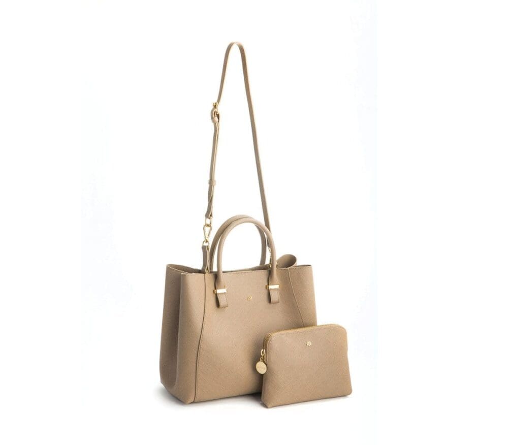 Gunas New York Jane Light Brown Vegan Leather Satchel 3