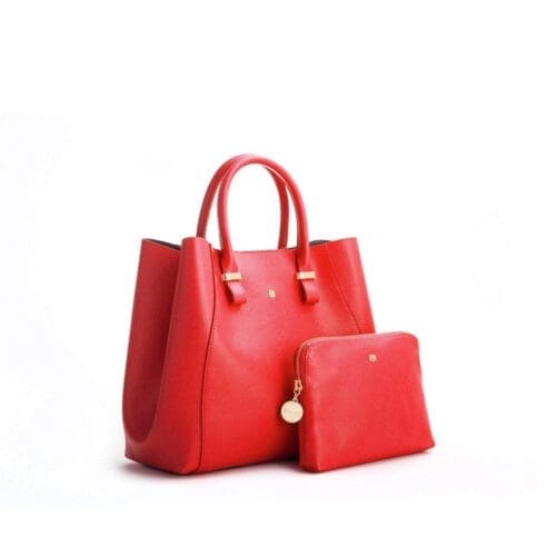 Gunas New York Jane Red Vegan Leather Satchel 2