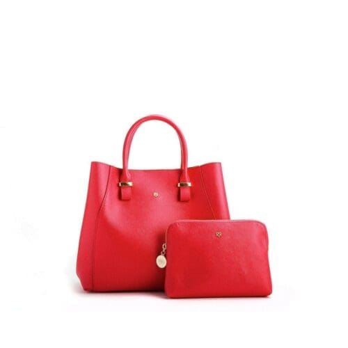 Gunas New York Jane Red Vegan Leather Satchel