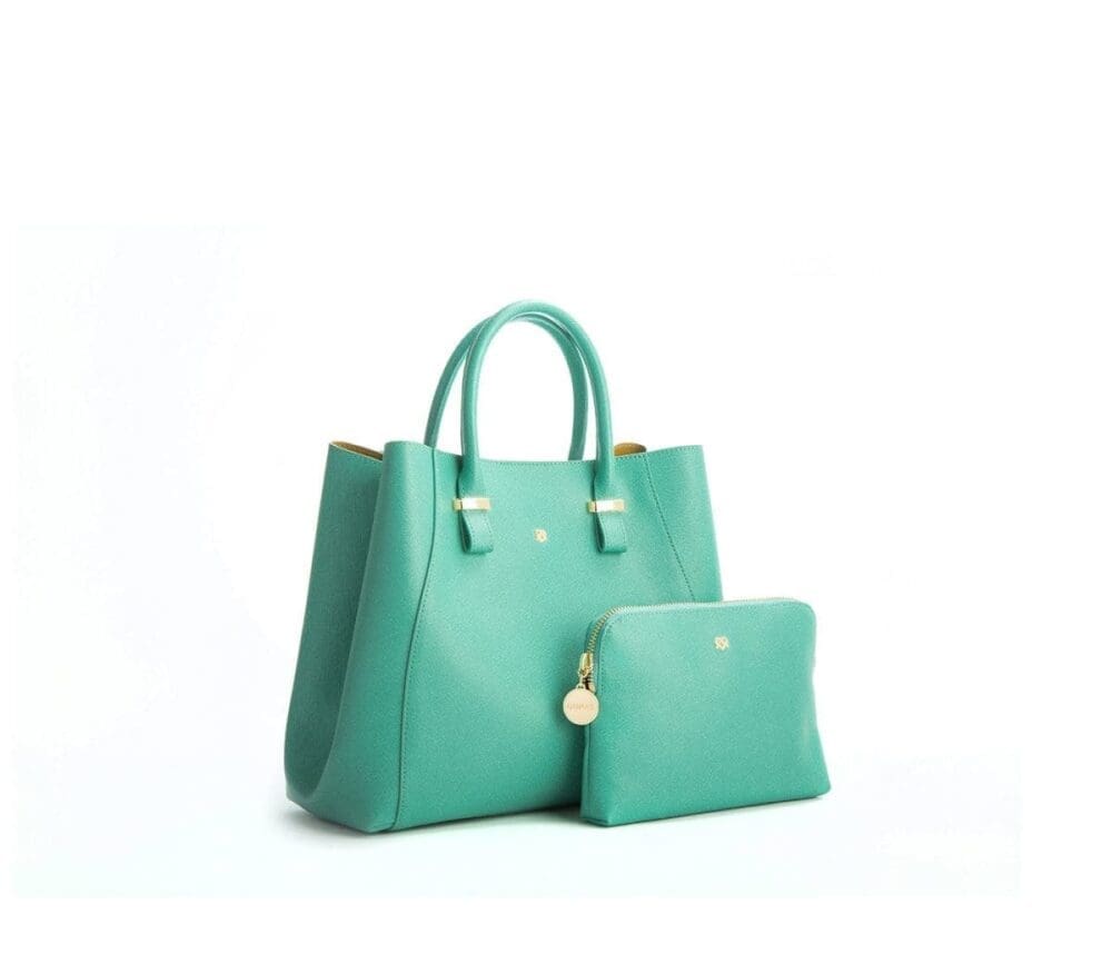 Gunas New York Jane Tiffany Blue Vegan Leather Satchel 2