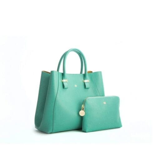 Gunas New York Jane Tiffany Blue Vegan Leather Satchel 2