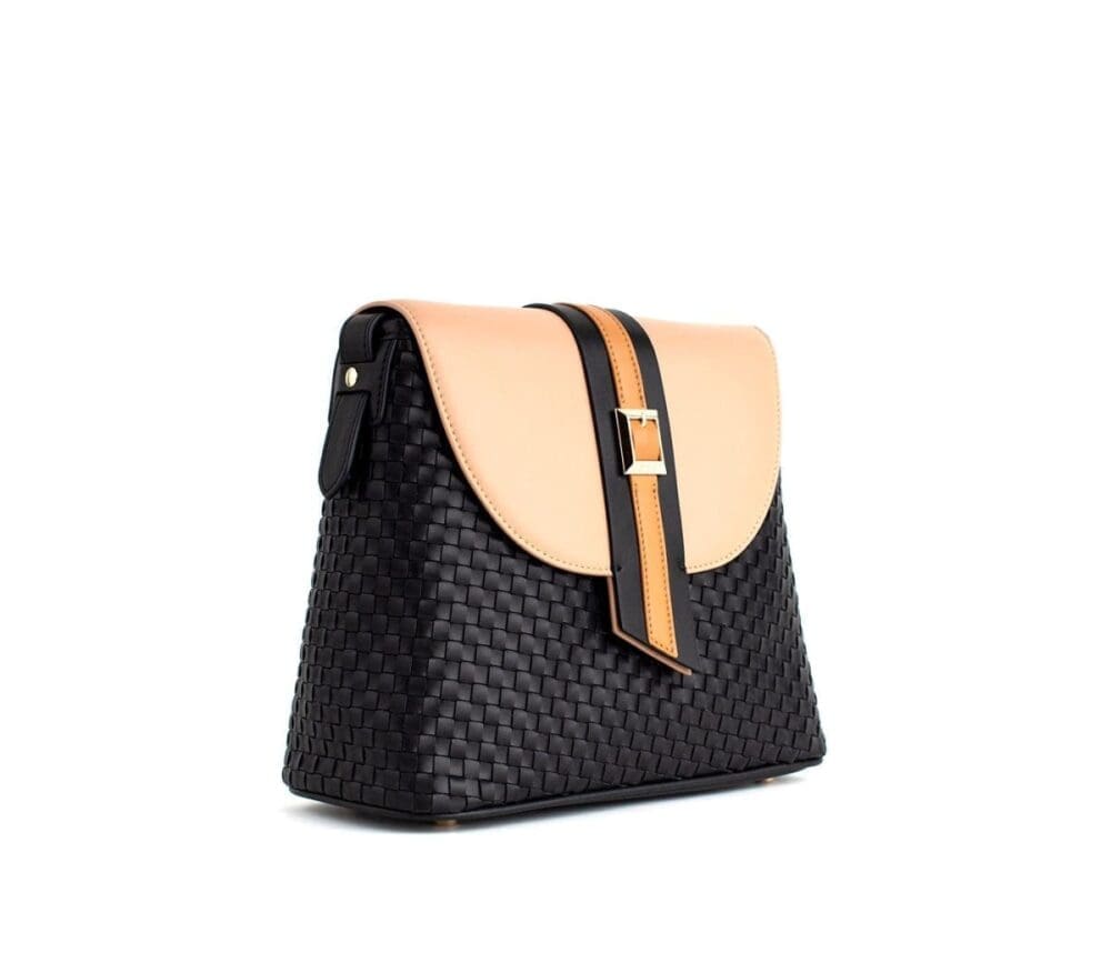 Gunas New York Kate Black Vegan Basket Crossbody Bag 2