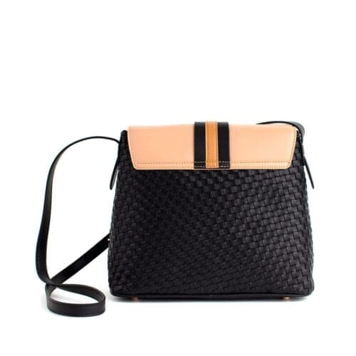 Gunas New York Kate Black Vegan Basket Crossbody Bag 3