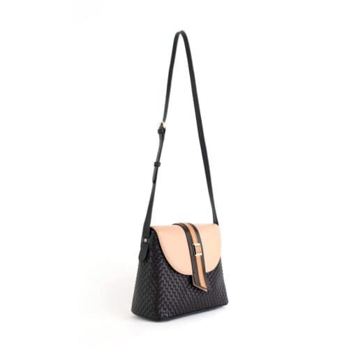 Gunas New York Kate Black Vegan Basket Crossbody Bag 5