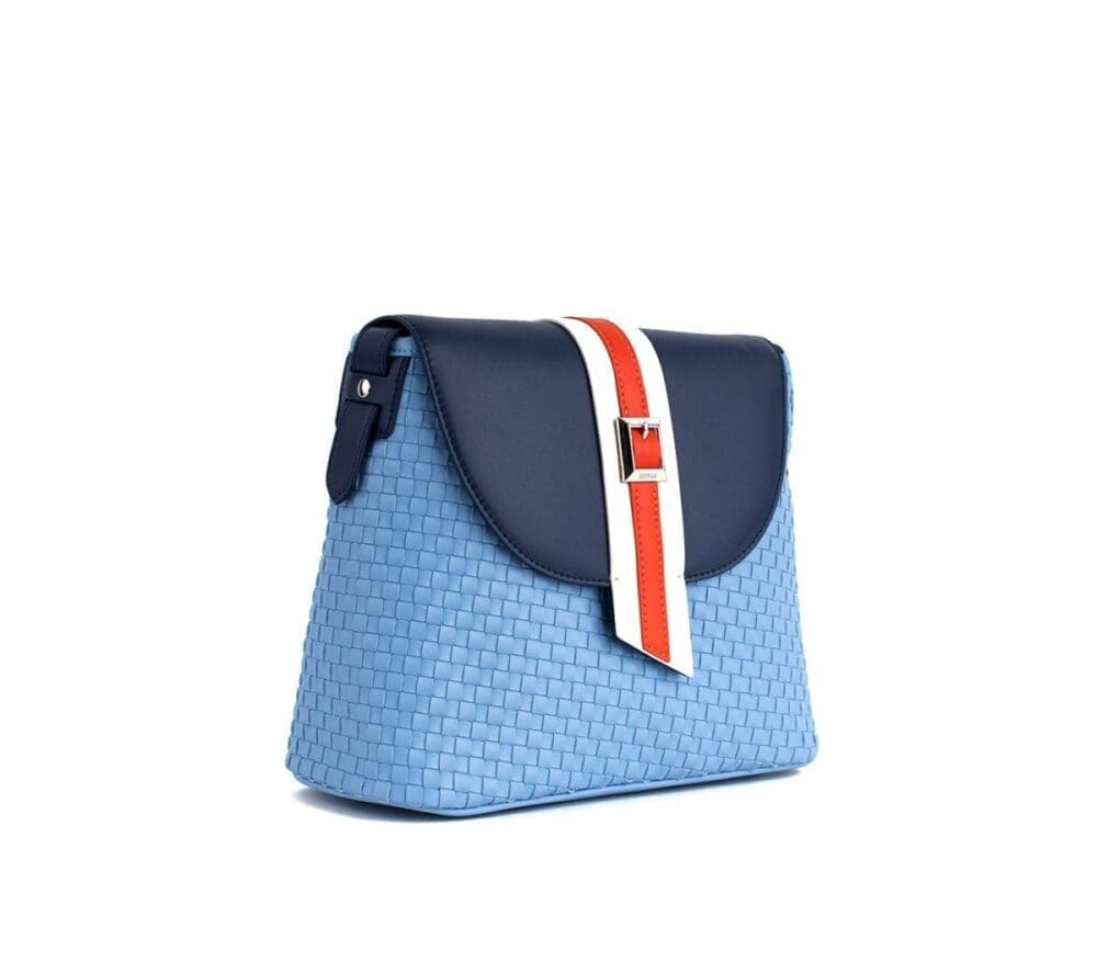 Gunas New York Kate Blue Vegan Bucket Bag 3