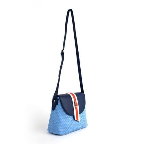 Gunas New York Kate Blue Vegan Bucket Bag 5