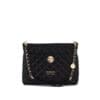 Gunas New York Koi Black Quilted Vegan Leather Crossbody Bag