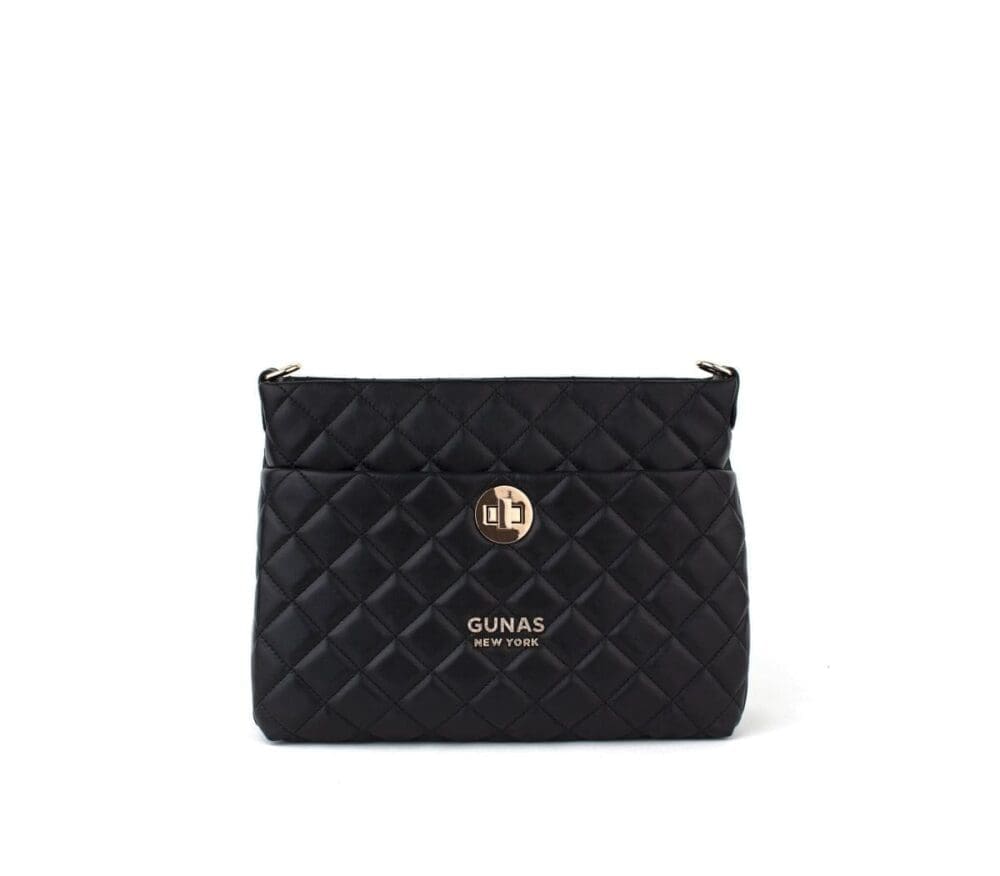 Gunas New York Koi Black Quilted Vegan Leather Crossbody Bag 2