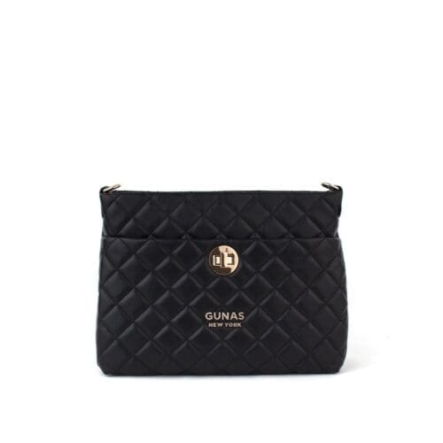 Gunas New York Koi Black Quilted Vegan Leather Crossbody Bag 2