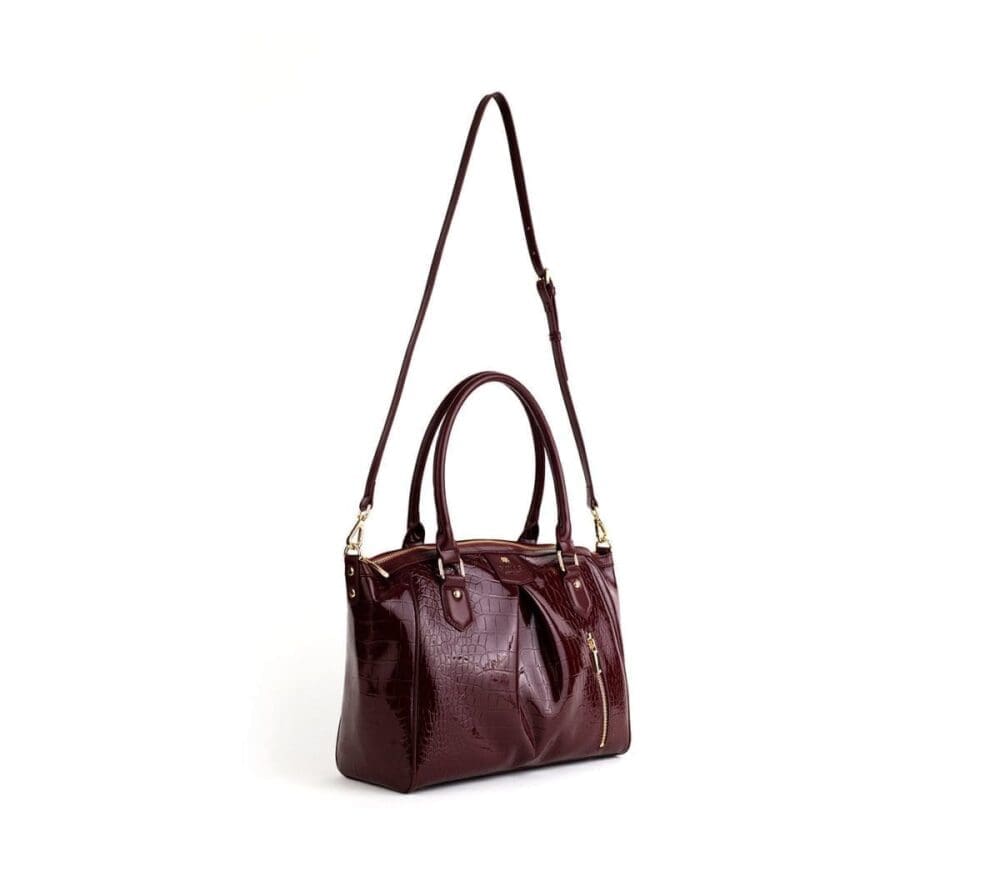 Gunas New York Madison Burgundy Top Handle Bag 5