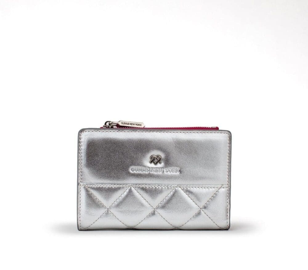 Gunas New York Madison Silver Vegan Leather Wallet