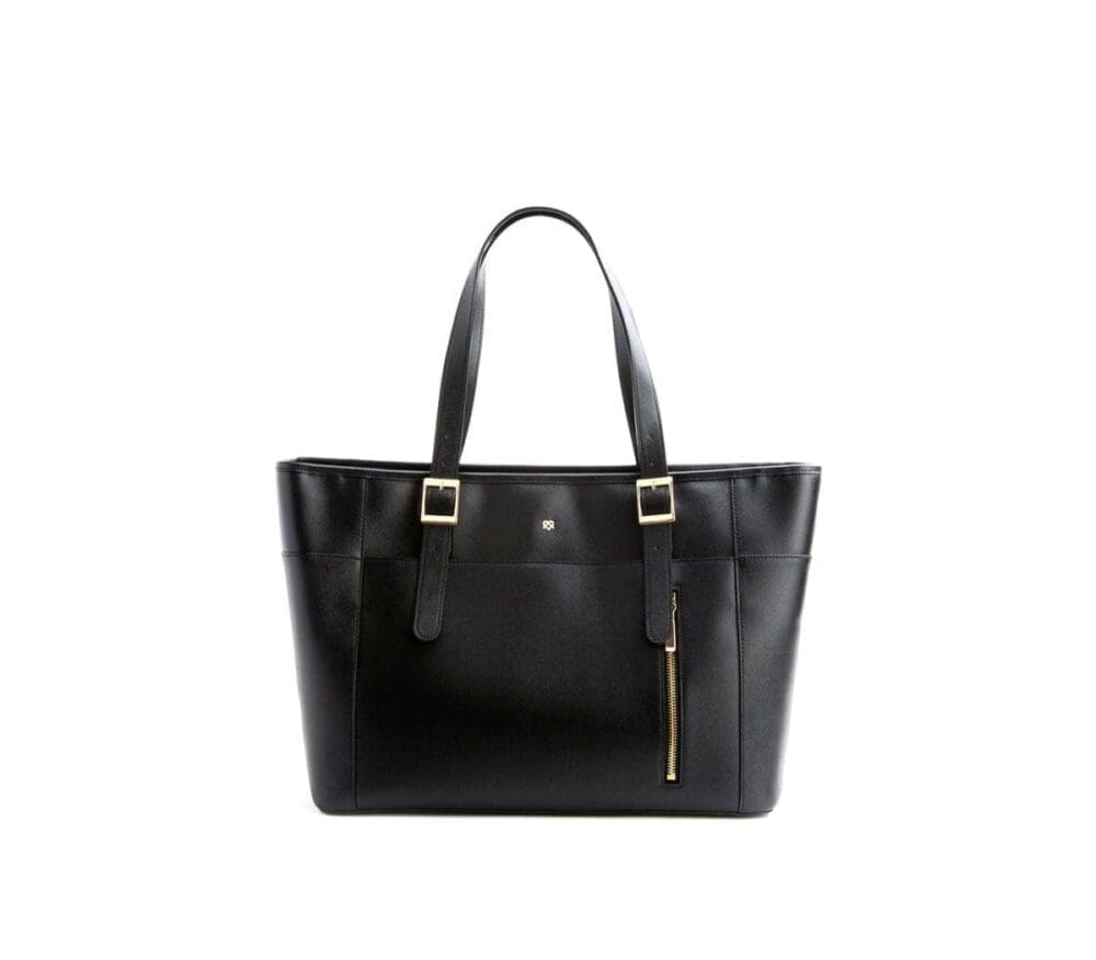 Gunas New York Miley Black Vegan Leather Laptop Bag