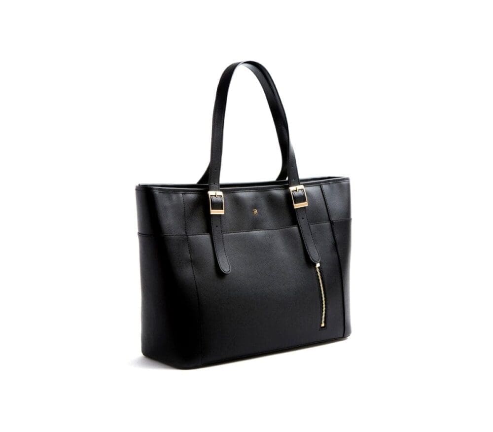 Gunas New York Miley Black Vegan Leather Laptop Bag 2