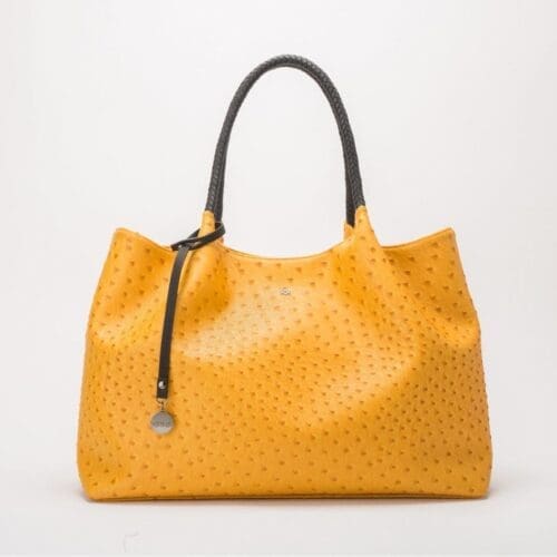 Gunas New York Naomi Yellow Vegan Leather Tote Bag