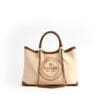 Gunas New York Ruth Off White Tan Vegan Canvas Tote