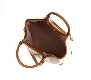 Gunas New York Ruth Off White Tan Vegan Canvas Tote 5