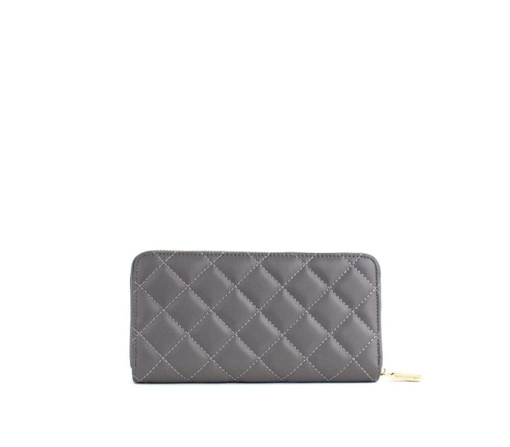 Gunas New York Uptown Grey Quilted Zipper Wallet 3