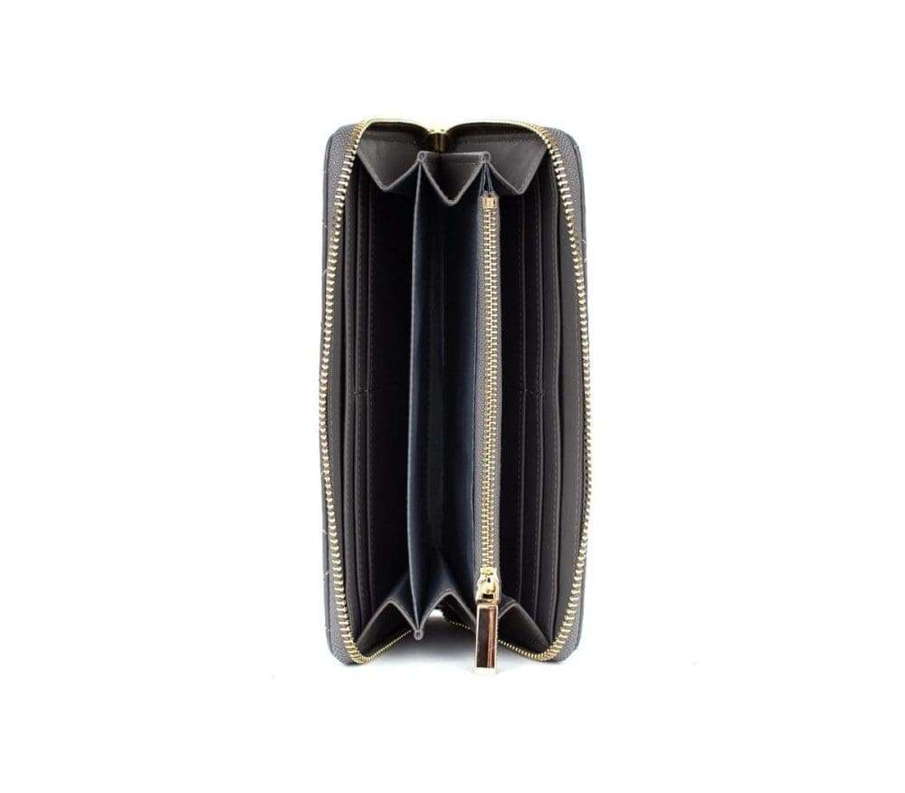 Gunas New York Uptown Grey Quilted Zipper Wallet 4