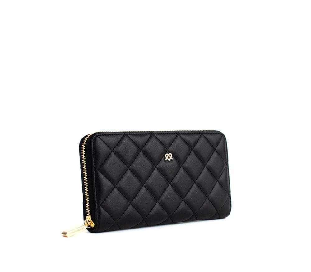 Gunas New York Uptown Quilted Black Zipper Wallet 2