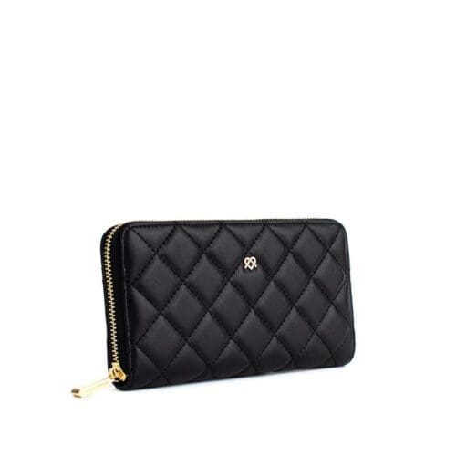Gunas New York Uptown Quilted Black Zipper Wallet 2