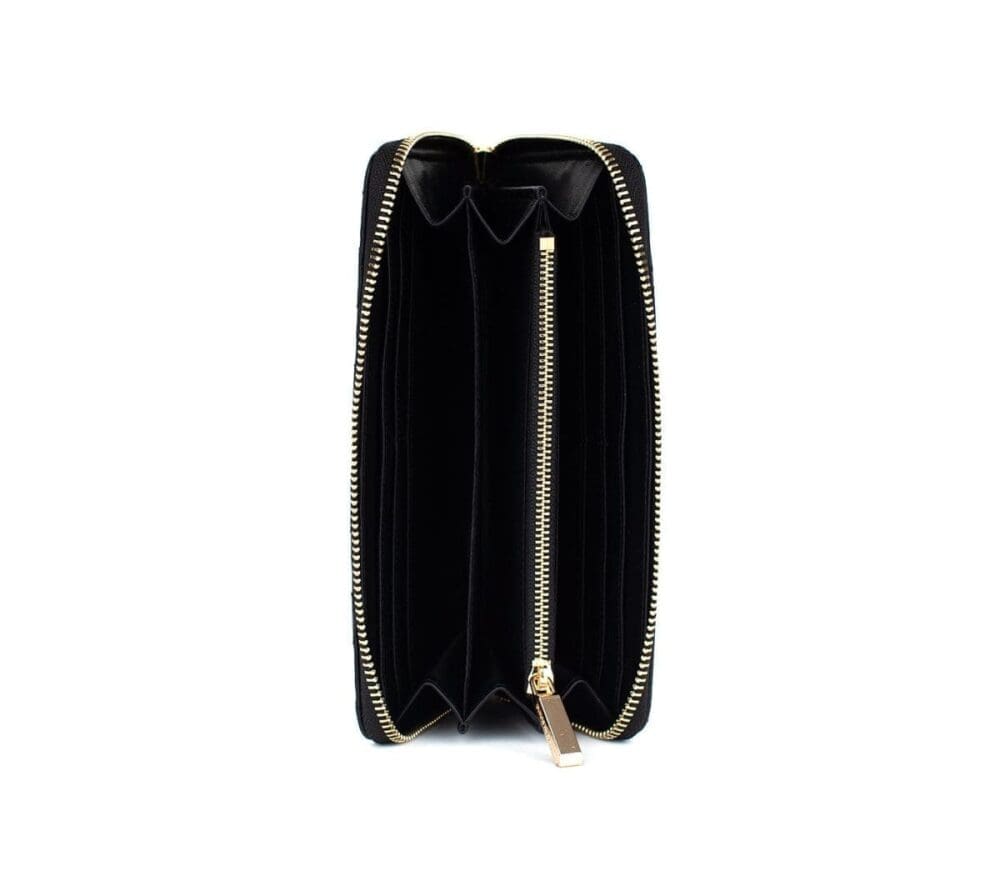 Gunas New York Uptown Quilted Black Zipper Wallet 3