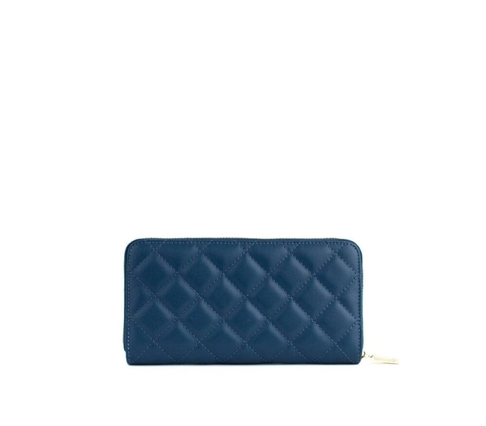 Gunas New York Uptown Quilted Navy Zipper Wallet 3