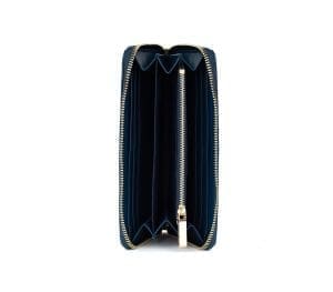 Gunas New York Uptown Quilted Navy Zipper Wallet 4