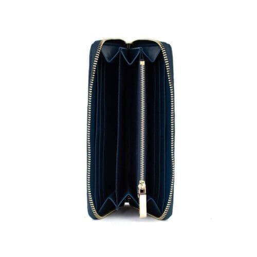 Gunas New York Uptown Quilted Navy Zipper Wallet 4