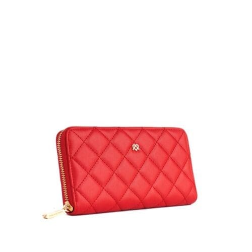 Gunas New York Uptown Quilted Red Zipper Wallet 2
