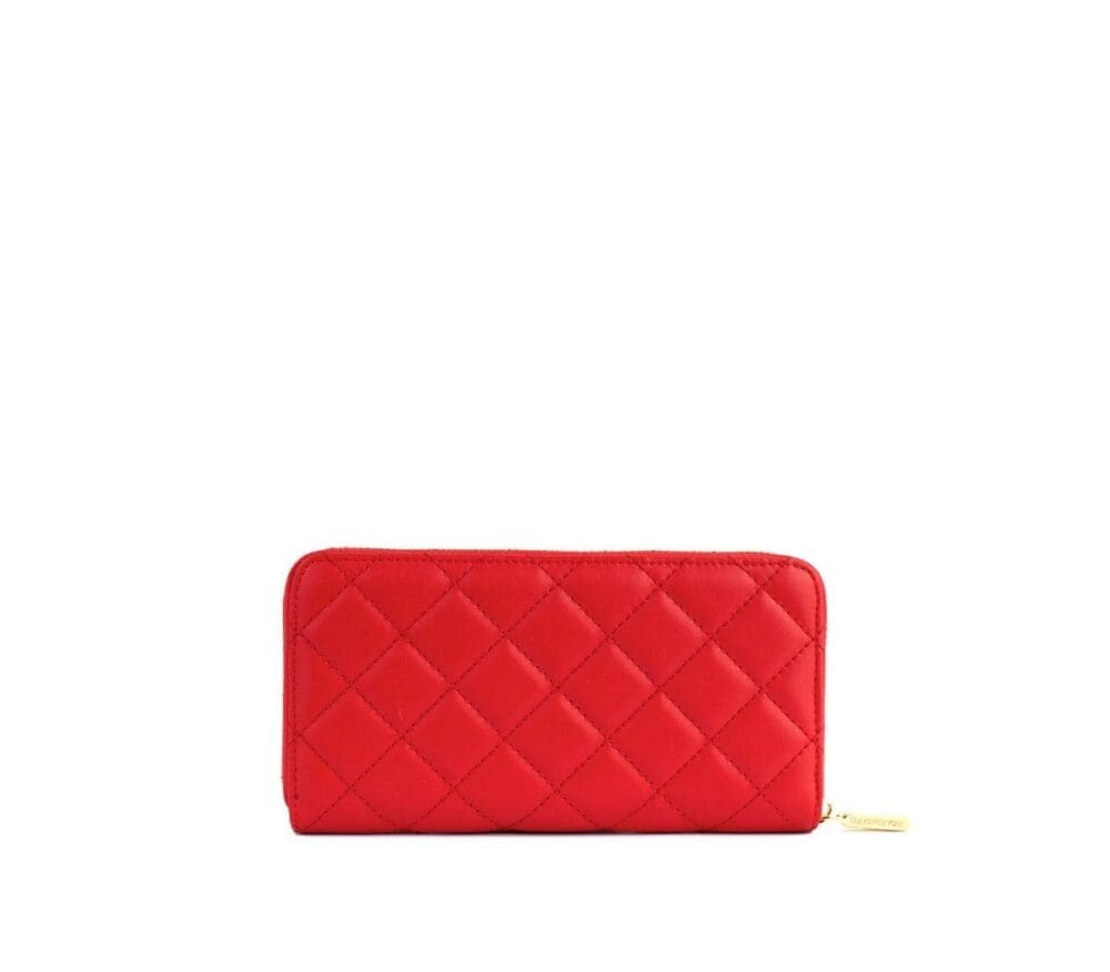 Gunas New York Uptown Quilted Red Zipper Wallet 3