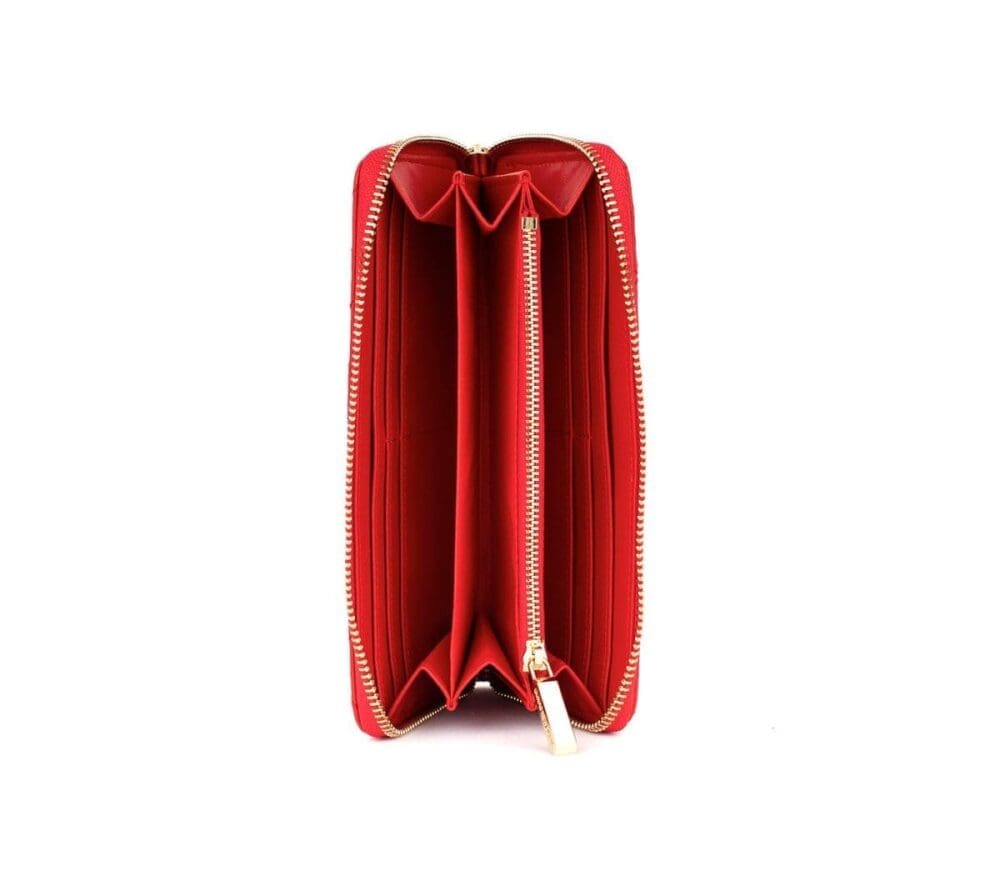 Gunas New York Uptown Quilted Red Zipper Wallet 4