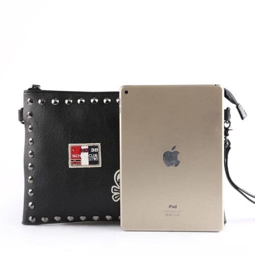 Shomico Black Clutch Bag Shoulder Strap 3