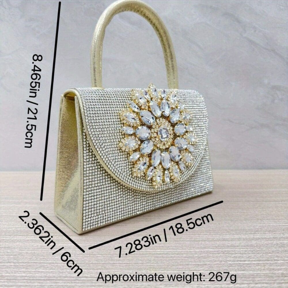 Shomico Sparkly Rhinestone Glitter Evening Clutch Handbag 4