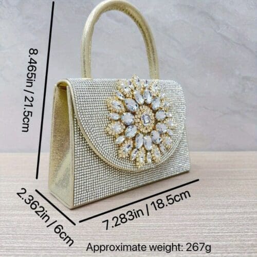 Shomico Sparkly Rhinestone Glitter Evening Clutch Handbag 4