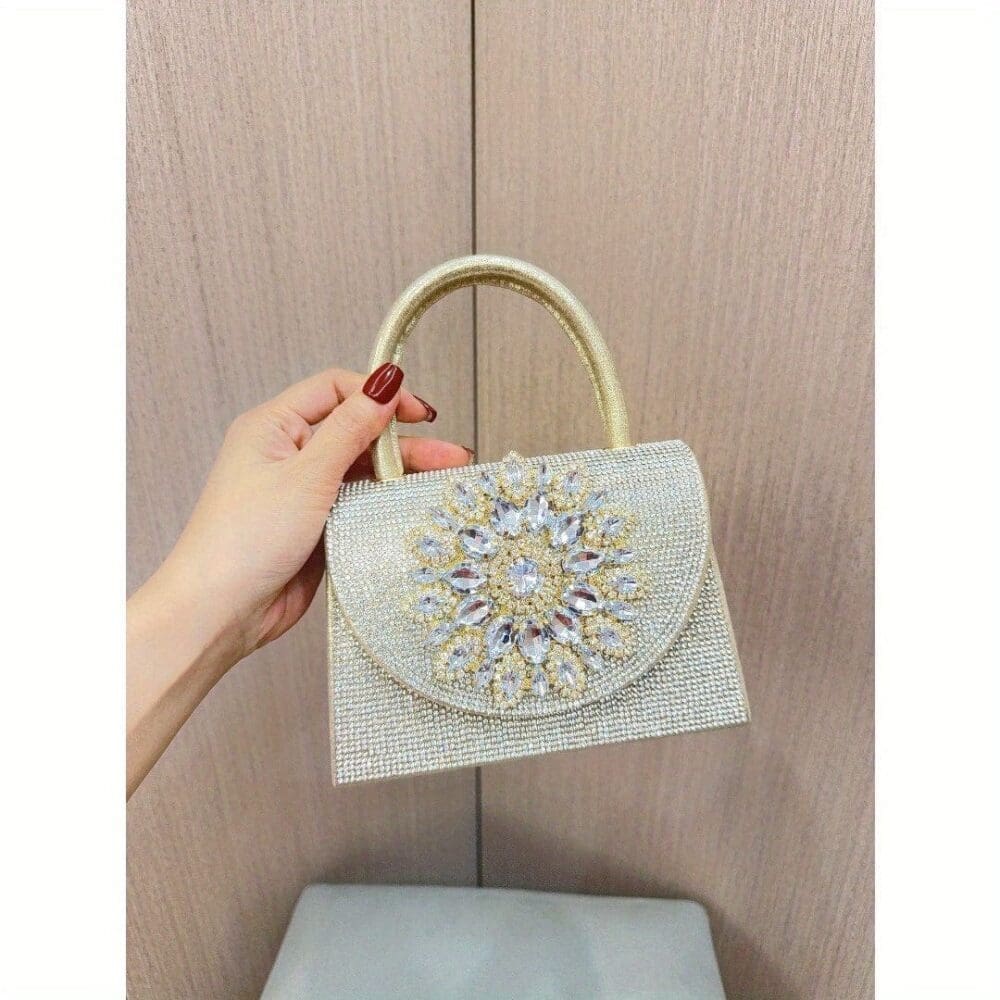 Shomico Sparkly Rhinestone Glitter Evening Clutch Handbag 5