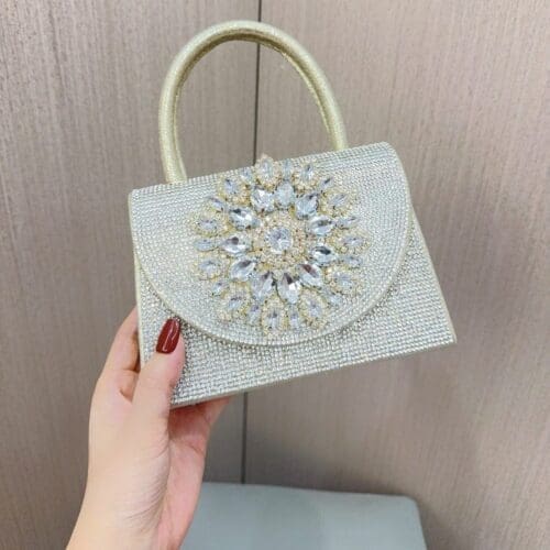 Shomico Sparkly Rhinestone Glitter Evening Clutch Handbag 7