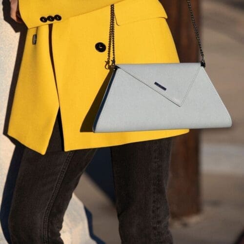 Susu Angelica Faded Denim Leather Clutch Bag 9