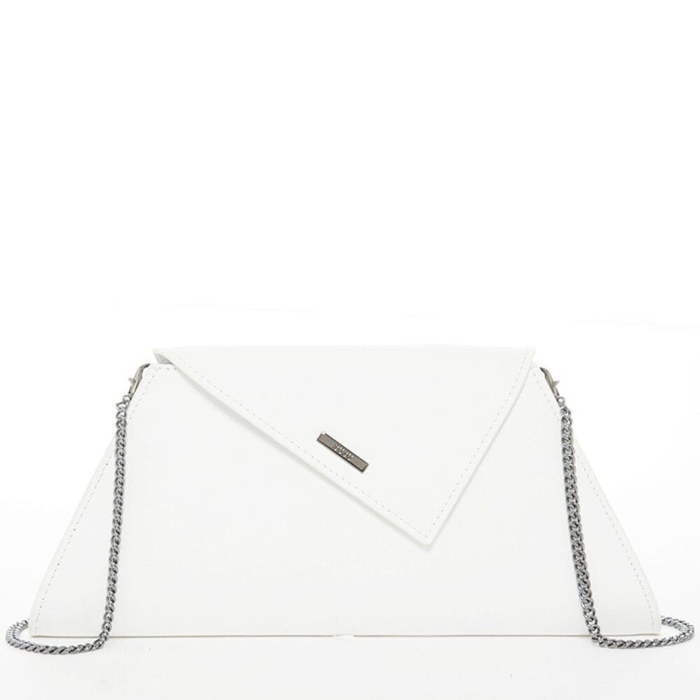 Susu Angelica White Leather Clutch Bag Amazing Accessory